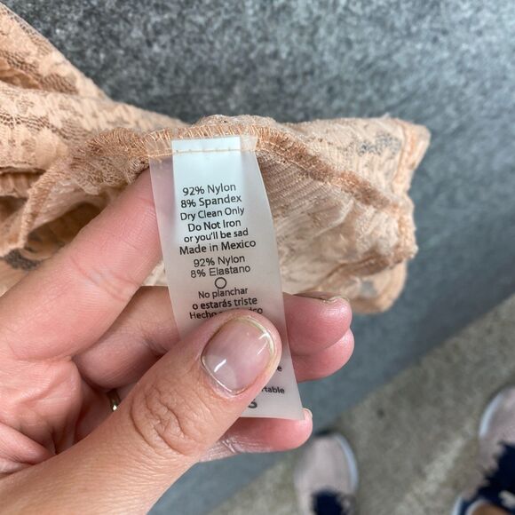 Lula Roe Top Women S Small Beige Floral Sheer Open Front 3/4 Sleeve Nylon Casual - Picture 6 of 9